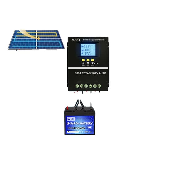 MPPT Solcellsregulator, Maximal Ström, 7 Arbetslägen, LCD-display, 100A, 12V 24V 36V 48V, Inbyggd Off Grid