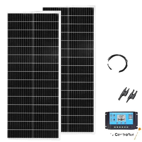 Solpanel, 100W Output, Monokrystallinsk Teknologi, 12V 200W kit