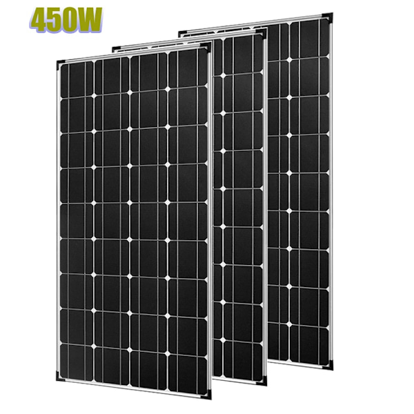 Monokristallint solpanelpaket, 150W paneler, 12V/24V kontrollerare,450 watt 450w 450w