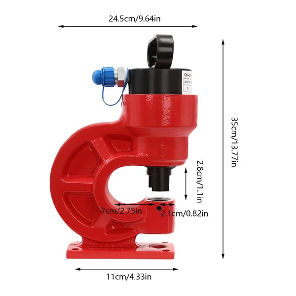 Hydraulisk Stansmaskin, med 4 Par Formar, 31T Tryck, Stål Konstruktion, Röd