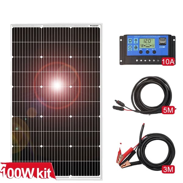 Solpanel, 100W effektudgang, monokrystallinsk silicium materiale, 100W Sæt