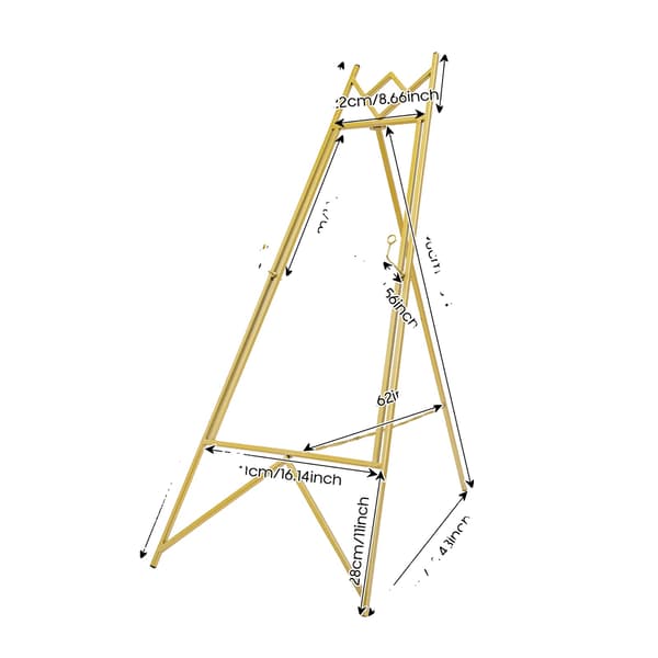Staffli Ställ, Justerbar Tripod Design, Lämplig för Olika Visningar, Guld