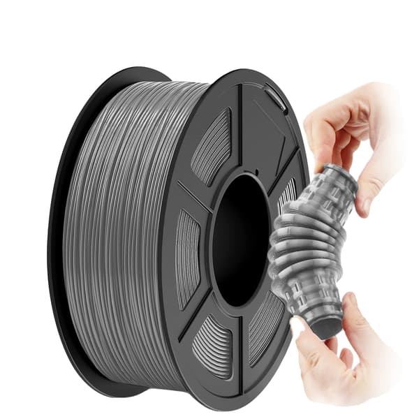TPU Filament, 1,75 mm Diameter, 1 kg Vægt, Fleksibelt Materiale, GRÅ