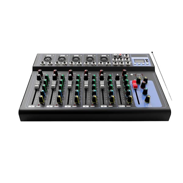 Ljudmixer, 7-kanal, 48V fantomström, svart
