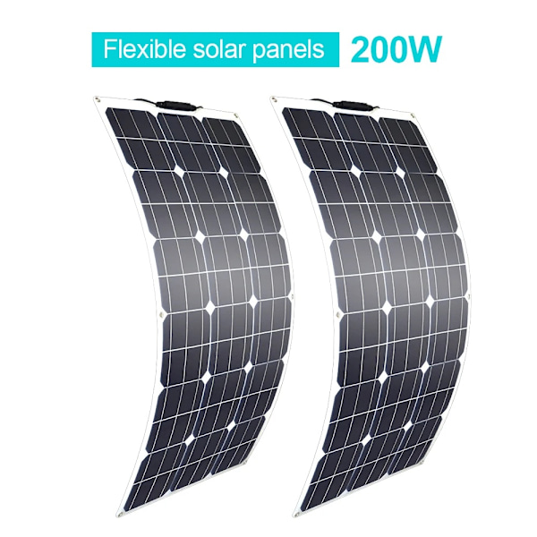 Fleksible solpaneler 200W, 21,8% effektivitet, Ideel til autocampere og både,Solpaneler kun Solar panels only Solar panels only