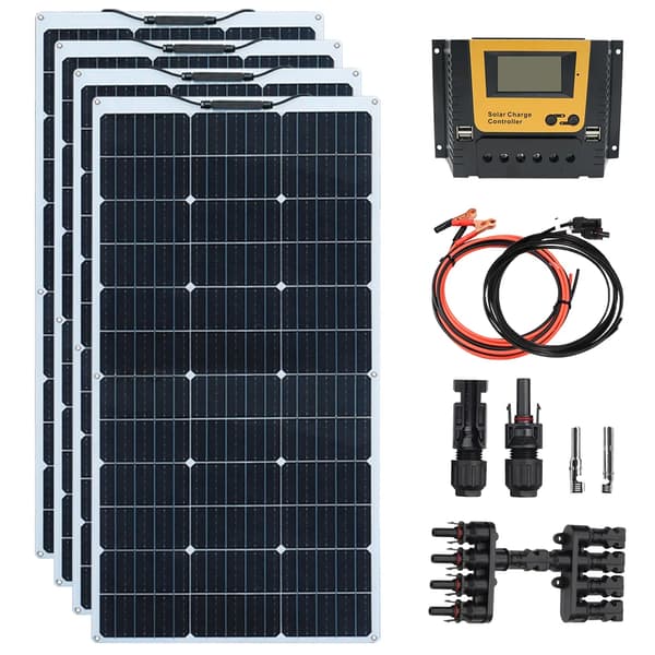 Fleksibel Solpanel, Høj Modul Effektivitet 24%, Letvægtsdesign, 12V 400W solarkit