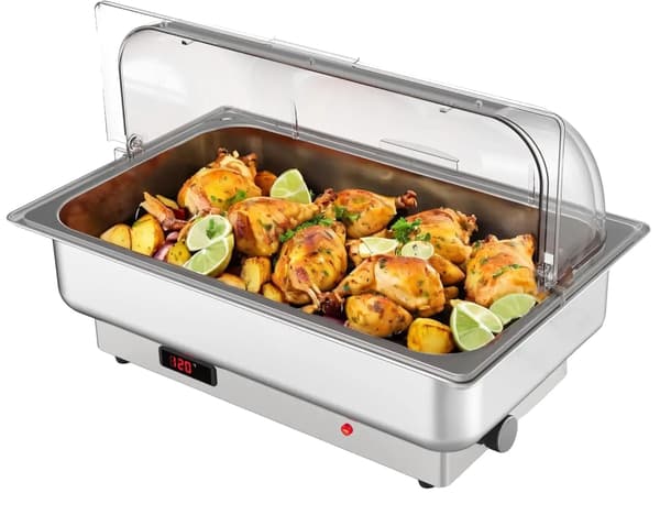 Chafing Dish, Rostfritt Stål Konstruktion, Mångsidig för Bufféer, silver