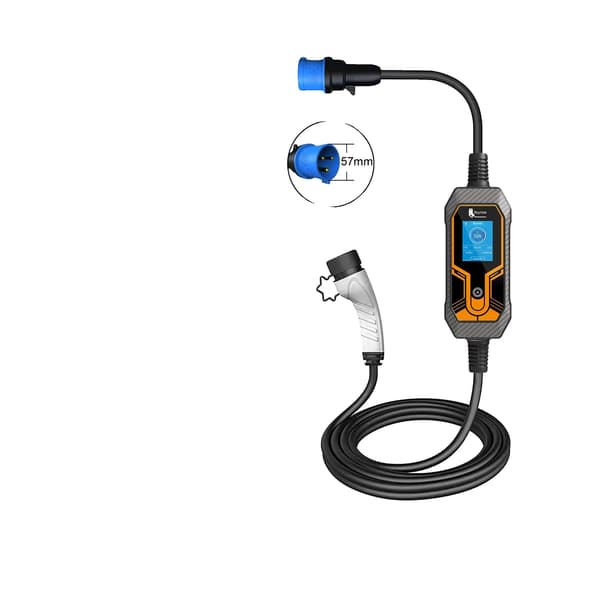 Bærbar EV-lader, 7 kW effekt, 5 m kabel, 7KW 5M Ingen Adaptor, Type2