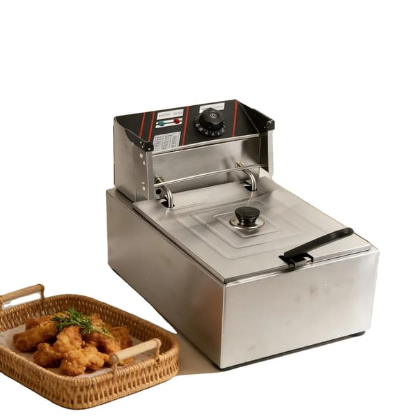 Elektrisk Djupfritös, 6L Kapacitet, 2500W Effekt, 220V Spänning, 60-200 Temperaturintervall, Bordsmontering