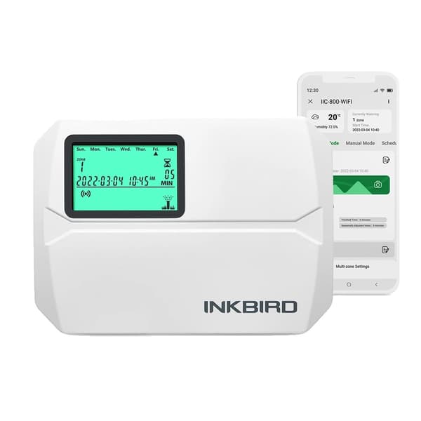 Utomhus Smart Sprinklerkontroll, 8-Zonskontroll, Wi-Fi-anslutning, EU-uttag