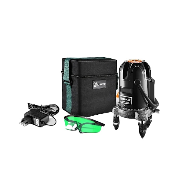 DEKO LL5 -sarjan laser-tasoitin, 360° itsetasautuva, korkean näkyvyyden vihreä/punainen säde.,LL57G-SET1 LL57G-SET1 LL57G-SET1