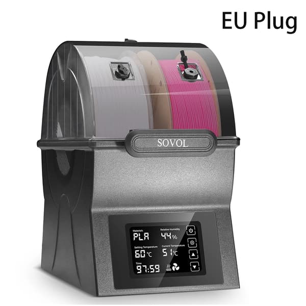 Filament Tørrer Box, Dobbelt Spole Kapacitet, Justerbar Temperatur, EU stik
