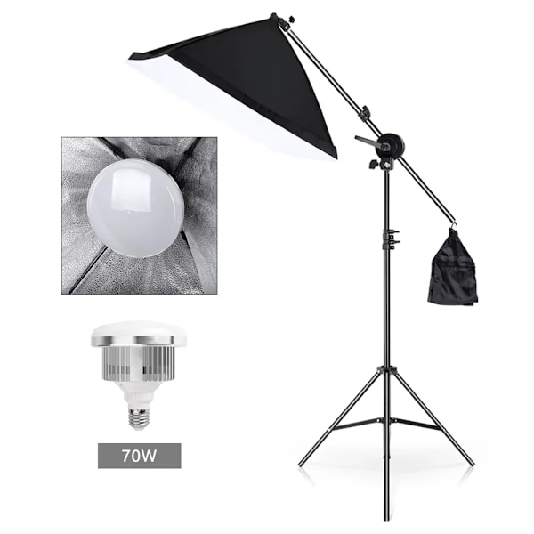 Justerbar Softbox Lys, 70-200CM Stativ, 20W Energibesparende Lampe,Model K, M Model k Model K