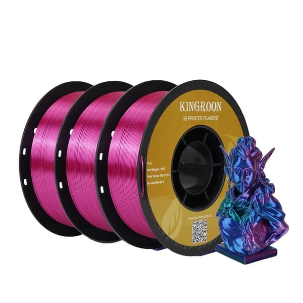 3D-printer filament, silke finish, 3 kg spole, 3kg Rød Grøn Blå