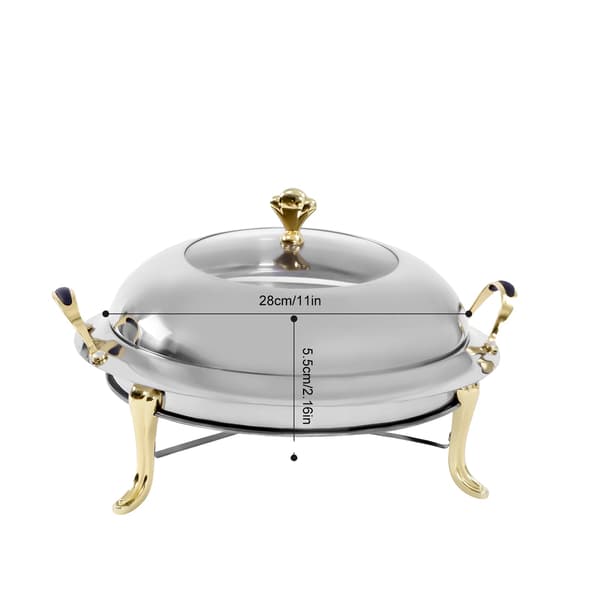 Chafing Dish, Rostfritt Stål, Stort Kapacitet, Silver, 11 Tum