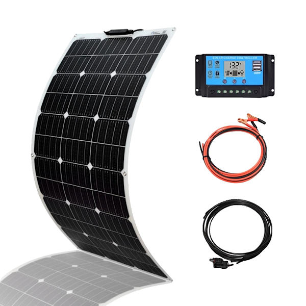 Solpanel, Fleksibelt Design, Høj Effektivitet, 100W Kit