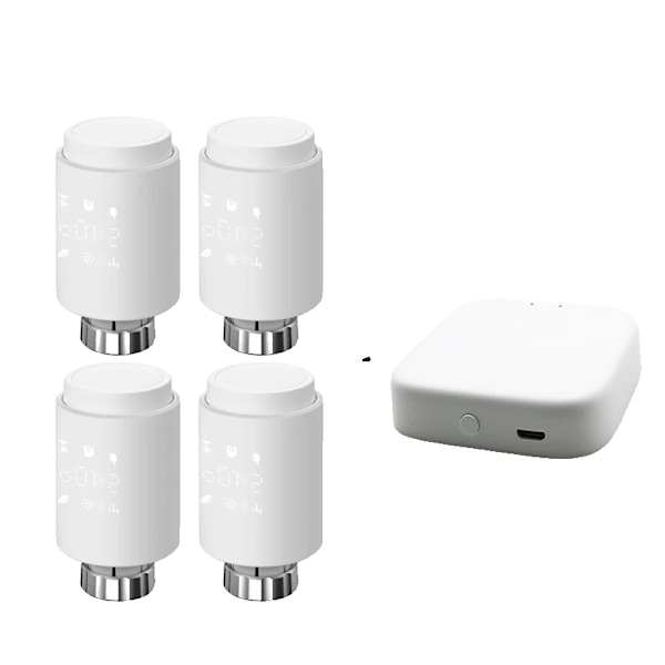 Älykäs ZigBee-patteriventtiili, sovelluksen hallinta, yhteensopiva ääniohjausavustajien kanssa.,4 kpl TV02-Hub 4pc TV02-Hub 4pc TV02-Hub