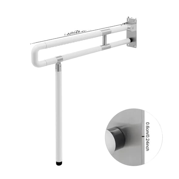 Toilet Sikkerhedsrail, Robust Støtte, Væghængt, HVID