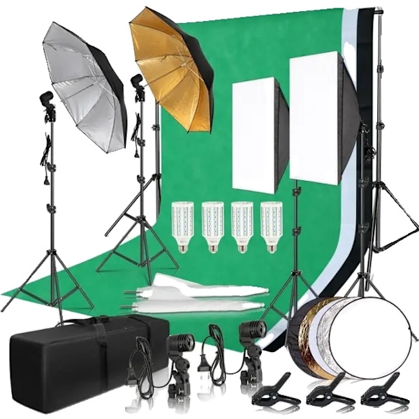 Fotograferingslysningssæt, Softbox-lysning, Baggrundsrude, Foto Studio Kit 36 Photo Studio Kit 36 Photo Studio Kit 36