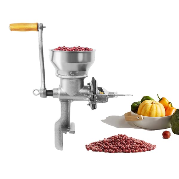 Manuel kornmølle, justerbar grovhed, holdbar konstruktion, Sølv