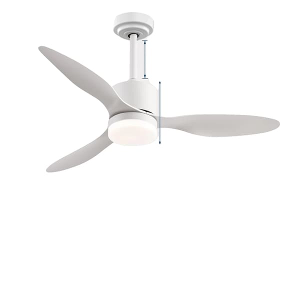 Takfläkt, Smart Kontroll, Justerbar Belysning, Vit-52 inches