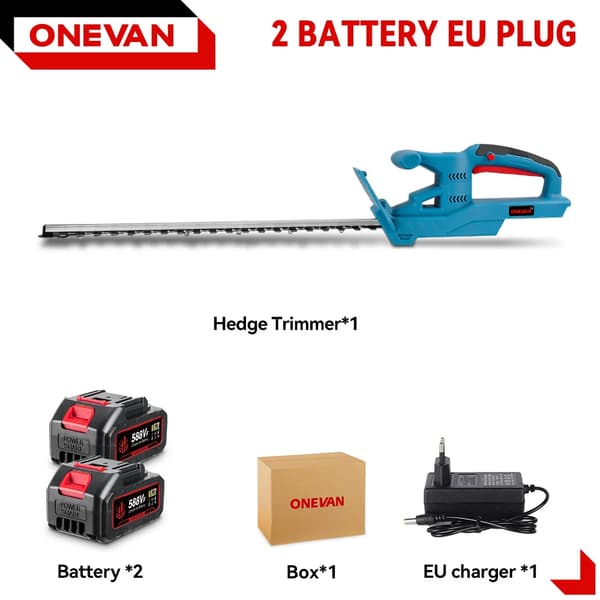 Häcksax, 3000W effekt, sladdlös drift, 2 Batteri 1EU Kontakt