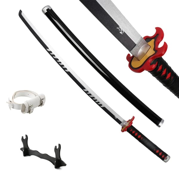 Anime Katana, 104 cm Längd, Lättviktsbambublad, eld gud  Tanjiro