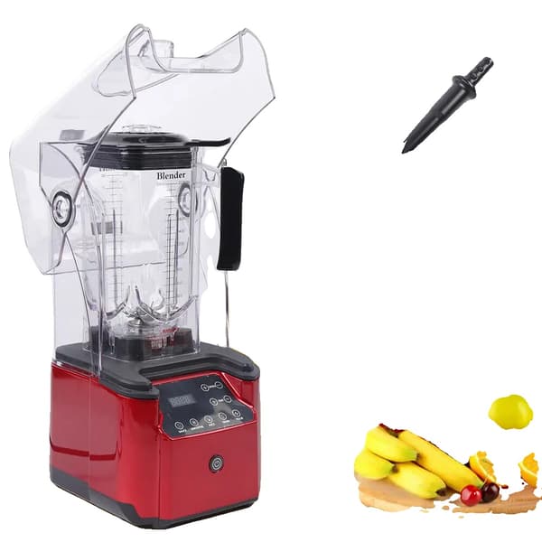 Smoothie Blender, Højtydende Ydeevne, Brugervenlige Kontroller, RødSortKlar