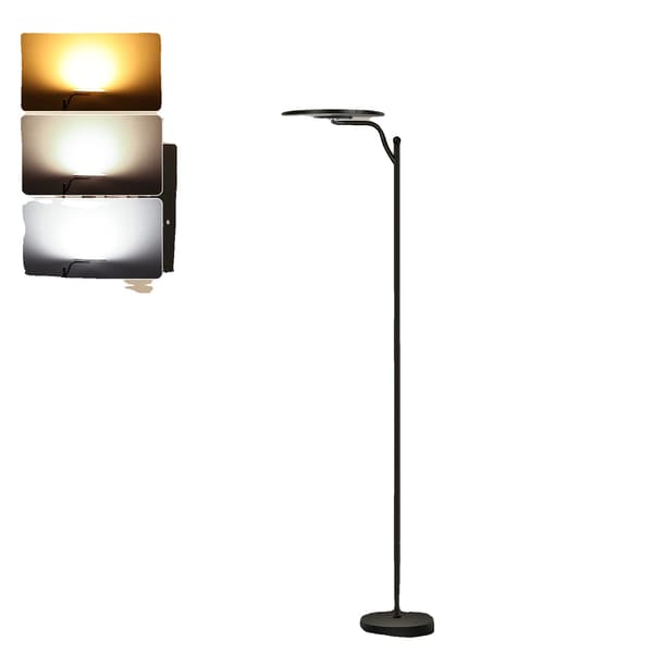 LED Gulvlampe, Dæmpbar, Justerbart Lys, 1PC, 18W, sort