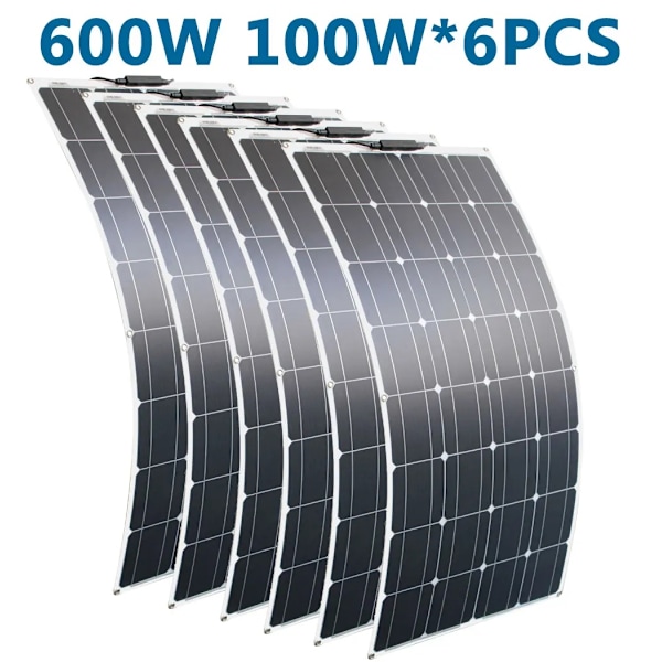 Fleksibelt solpanel 100W, Høj effektivitet 21,8%, Monokrystallinsk PET,600W Solcellepanel 600W solar panel 600W Solar Panel