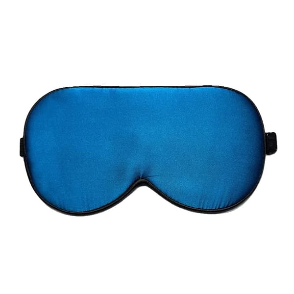 Sovmask, 100% Morbärsilke, Justerbart Band, Påfågelblå