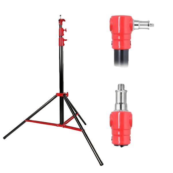 Tripod Lys Stativ, Justerbar Højde, Letvægts og Bærbar, Rød