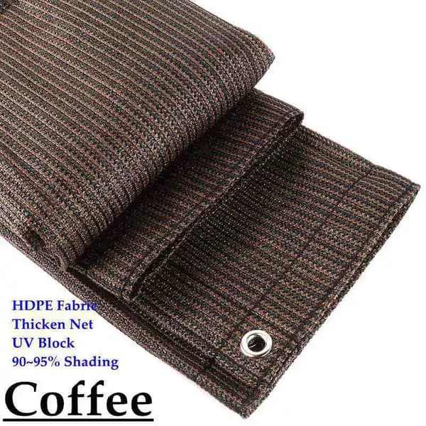 Skyggenet, 90-95% UV-beskyttelse, tilpasselige størrelser, Kaffe, 2mx4m