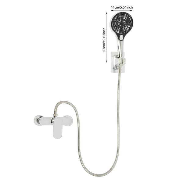Badrum Duschkran Set, 3 Vattenutlopp Lägen, Modern Silverdesign,Ljusgrå