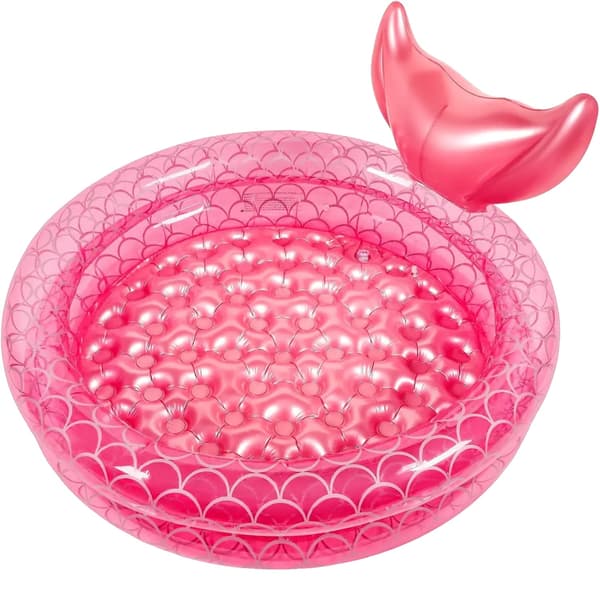 Oppustelig Padlepool, Blød Oppustelig Bund, Havfrue Tema, Pink