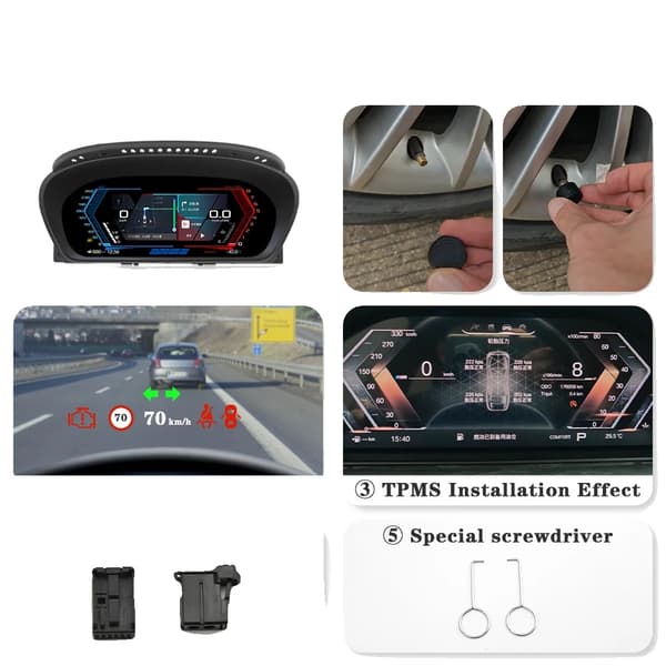 Digital Kluster, Trådlös Carplay, Fordonsdiagnostik, E65 med Carplay TPMS