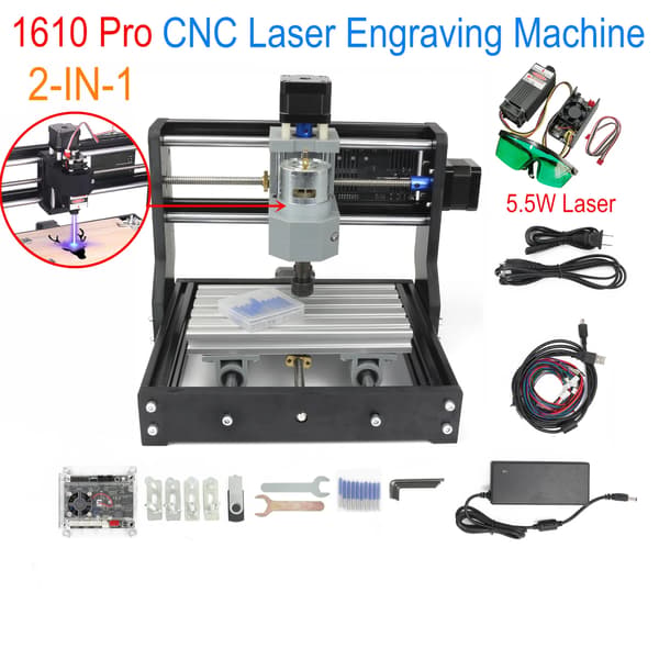 Mini CNC-maskin, GRBL-styrning, PCB-fräsmaskin, Med 5,5W laser