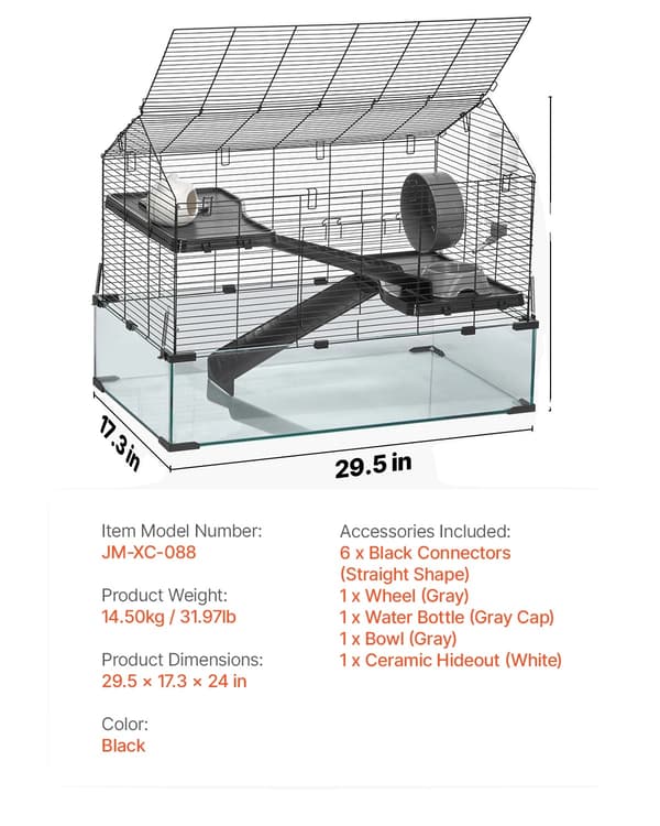 Hamsterbur, Gennemsigtigt Design, Nem Samling, 30-35tommer