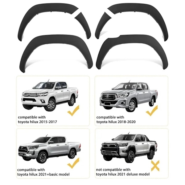 Fenderforøgere, mat sort finish, hjulbuebeskyttelse, fender flares fender flares fender flares