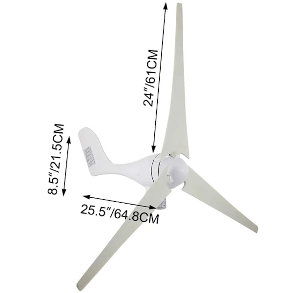 Vindmølle generator, 400W, Opladningskontrol 400W 3 Blades