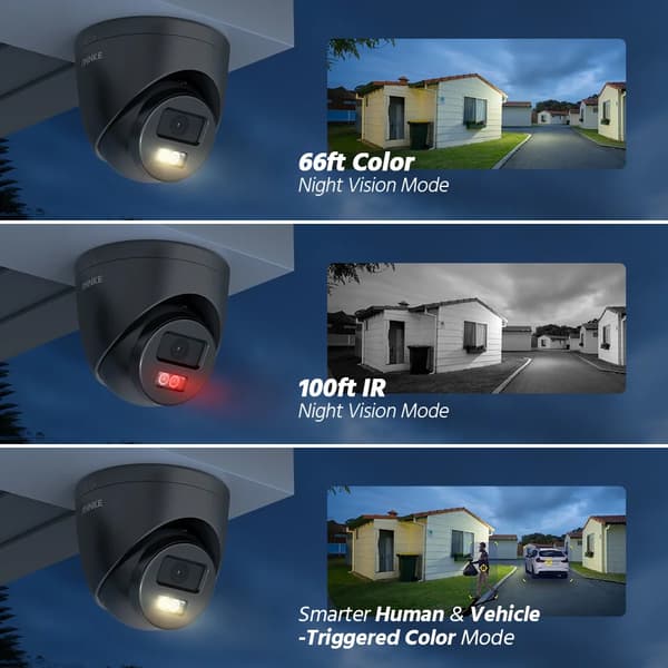 3K Dubbel Ljus Säkerhetskamera, Smart Rörelsedetektering, Väderbeständigt Design