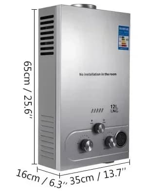 Tankless Vandvarmer, Rustfrit Stål, Sikkerhedsfunktioner, 12L