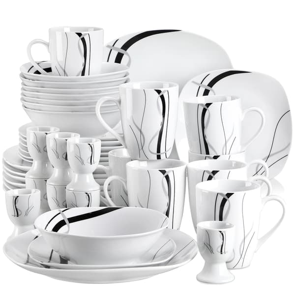 Servisesæt, Porcelænsmateriale, 7-9 Bruger Kapacitet, 40-DELE