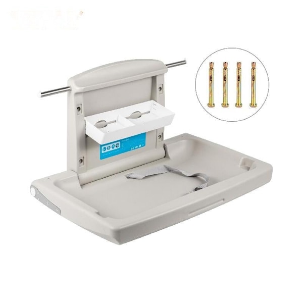 {Bleeskiftning Station - HDPE Materiale, Glat Overflade, Justerbar Rem & Bleopbevaringsbokse} Light Gray