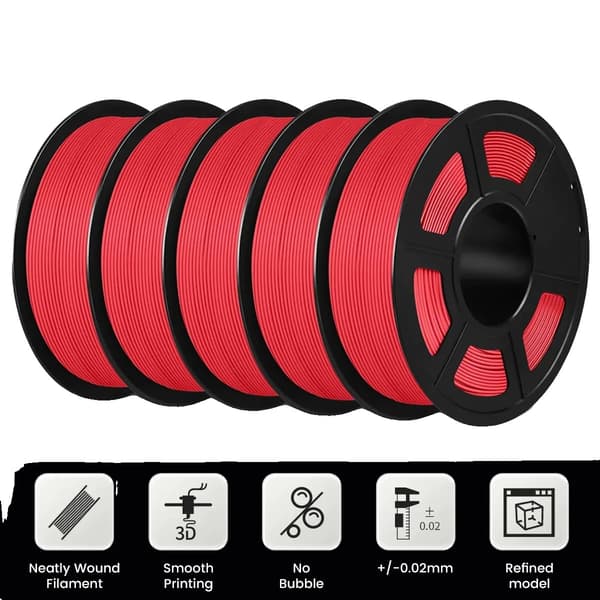 PLA Filament, Miljövänlig, Hög Kompatibilitet, MATTE Röd 5Roll