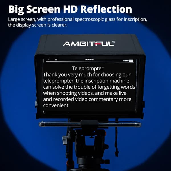Teleprompter, Foldbart Design, Smartphone & DSLR Kompatibilitet, T14