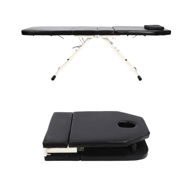Massagebord, Foldbart Design, Justerbare Vinkler, sort