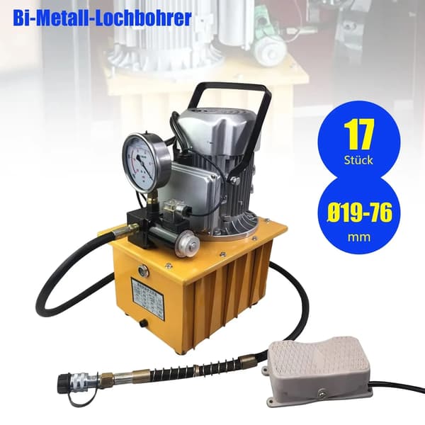 Elektrisk hydraulisk pump, 750W effekt, 10000PSI tryck, 220V, EU