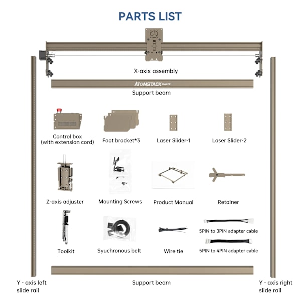 Atomstack Maker E85 Expansion Kit, 850x800mm Gravyrområde, Kompatibel med Flera Lasergravörer,850mmX800mm = 850mmX800mm 850mmX800mm 850mmX800mm