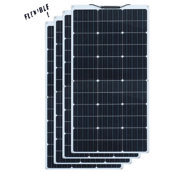 Flexibel solpanel, hög modulverkningsgrad 24%, lättviktsdesign,4st solpanel